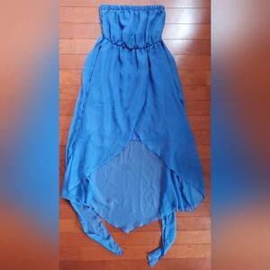 Chesley Blue Strapless Dress Size Med.